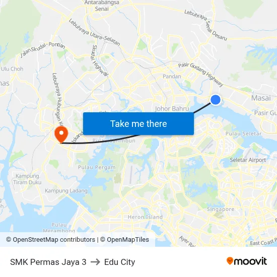 SMK Permas Jaya 3 to Edu City map