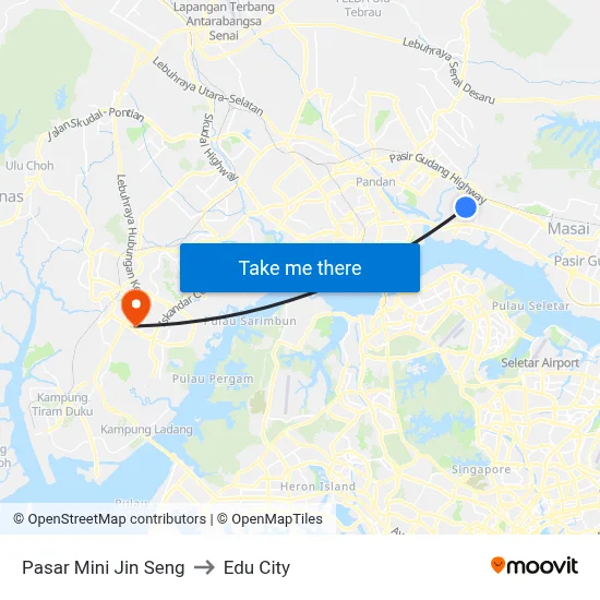 Pasar Mini Jin Seng to Edu City map