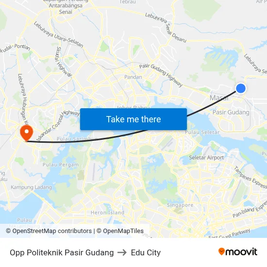 Opp Politeknik Pasir Gudang to Edu City map