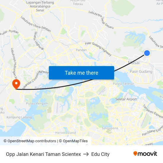 Opp Jalan Kenari Taman Scientex to Edu City map