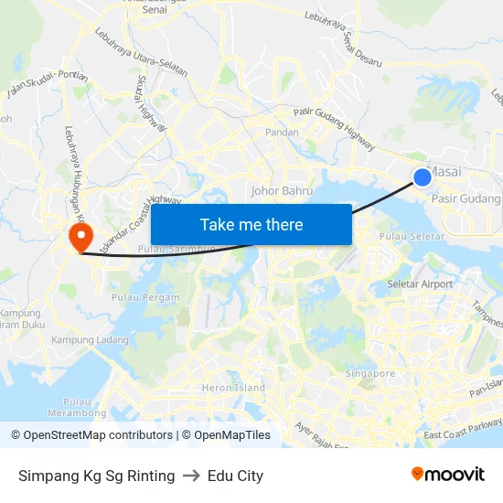 Simpang Kg Sg Rinting to Edu City map