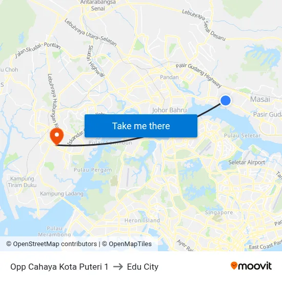 Opp Cahaya Kota Puteri 1 to Edu City map