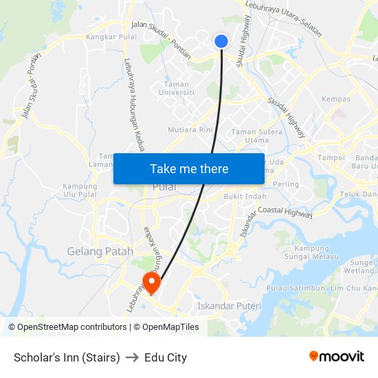 Scholar's Inn (Stairs) to Edu City map