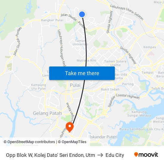 Opp Blok W, Kolej Dato' Seri Endon, Utm to Edu City map