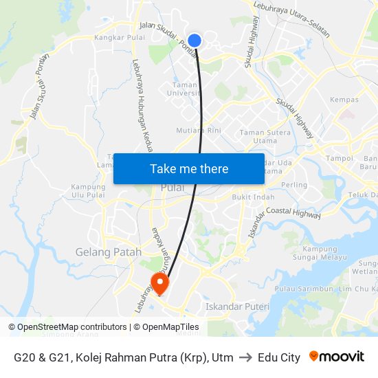 G20 & G21, Kolej Rahman Putra (Krp), Utm to Edu City map