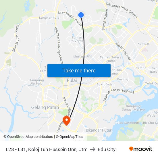 L28 - L31, Kolej Tun Hussein Onn, Utm to Edu City map