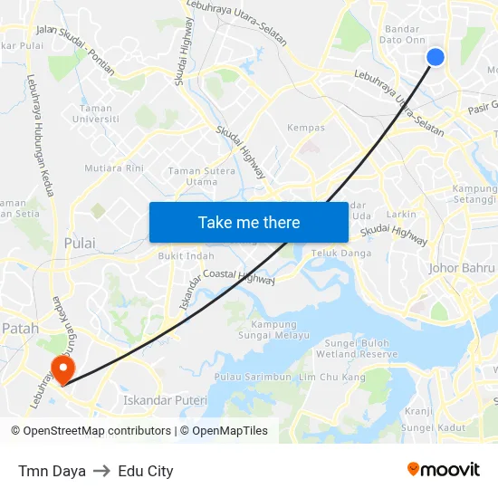 Tmn Daya to Edu City map