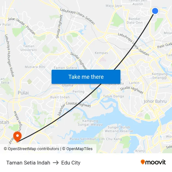Taman Setia Indah to Edu City map