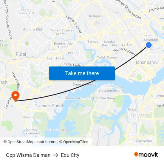 Opp Wisma Daiman to Edu City map
