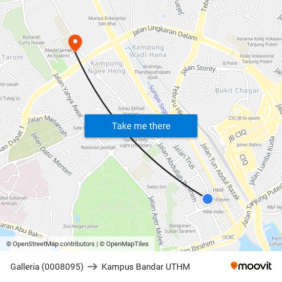 Galleria (0008095) to Kampus Bandar UTHM map