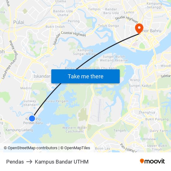 Pendas to Kampus Bandar UTHM map