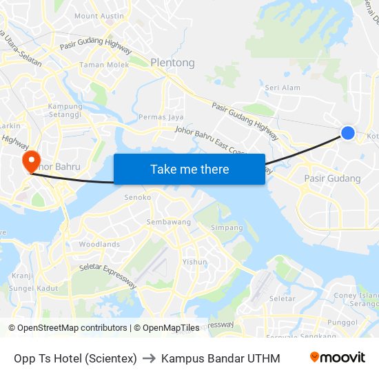 Opp Ts Hotel (Scientex) to Kampus Bandar UTHM map