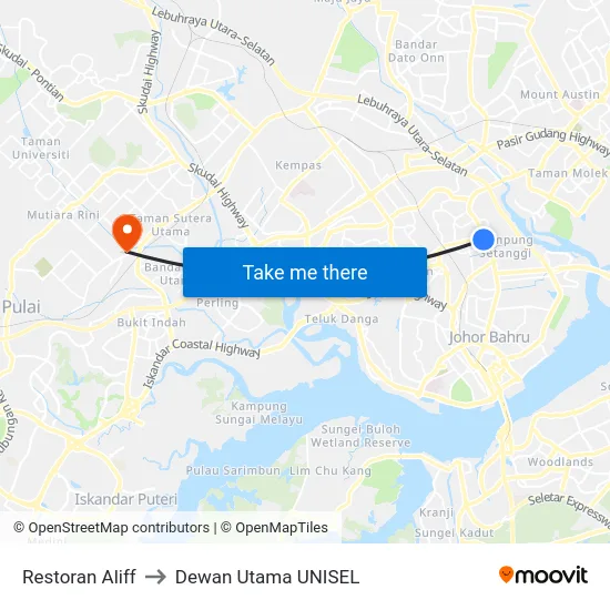 Restoran Aliff to Dewan Utama UNISEL map
