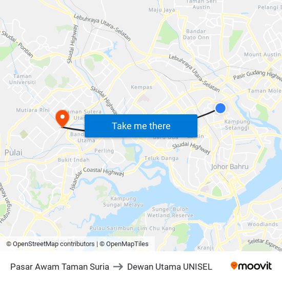 Pasar Awam Taman Suria to Dewan Utama UNISEL map