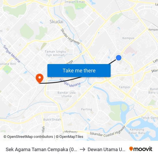 Sek Agama Taman Cempaka (0007660) to Dewan Utama UNISEL map