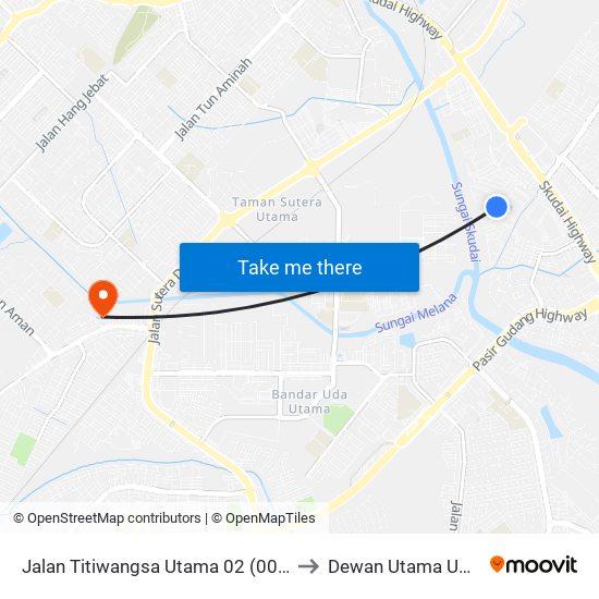 Jalan Titiwangsa Utama 02 (0008046) to Dewan Utama UNISEL map