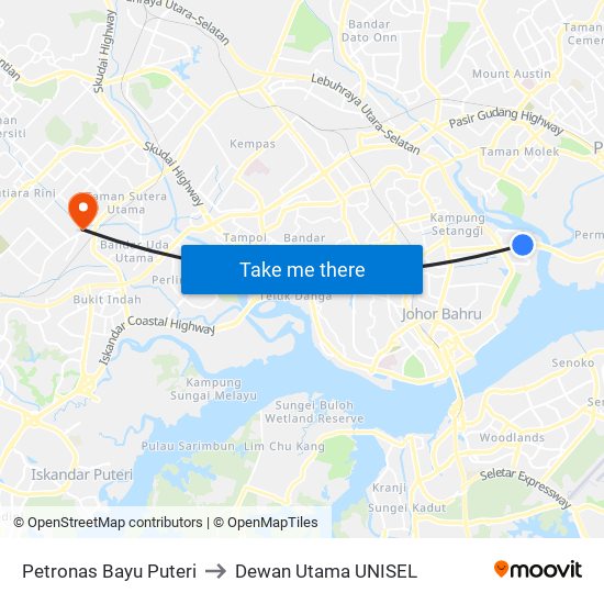 Petronas Bayu Puteri to Dewan Utama UNISEL map