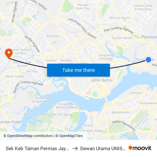 Sek Keb Taman Permas Jaya 3 to Dewan Utama UNISEL map