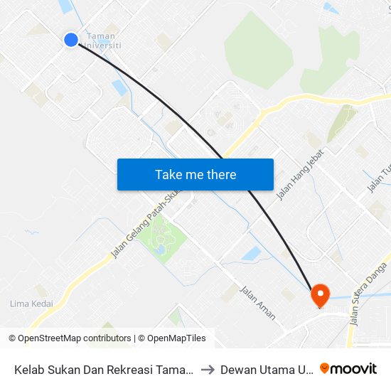 Bef Jln Kemajuaan 11 to Dewan Utama UNISEL map