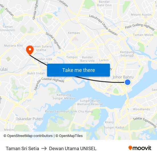 Taman Sri Setia to Dewan Utama UNISEL map