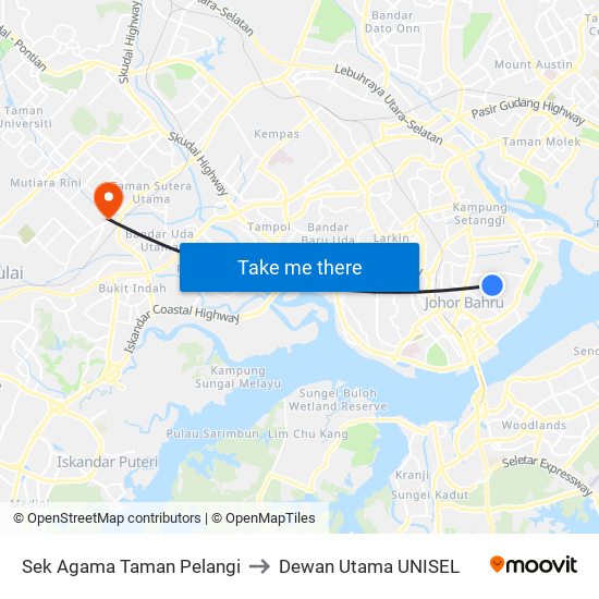 Sek Agama Taman Pelangi to Dewan Utama UNISEL map