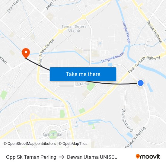 Opp Sk Taman Perling to Dewan Utama UNISEL map