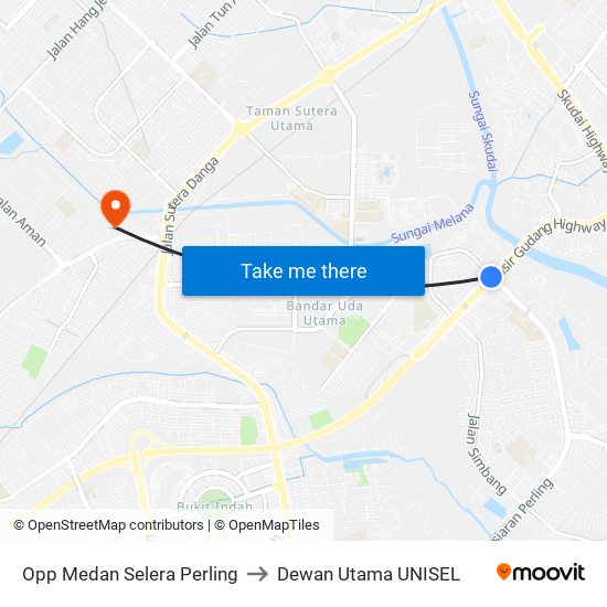 Opp Medan Selera Perling to Dewan Utama UNISEL map