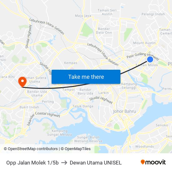 Opp Jalan Molek 1/5b to Dewan Utama UNISEL map