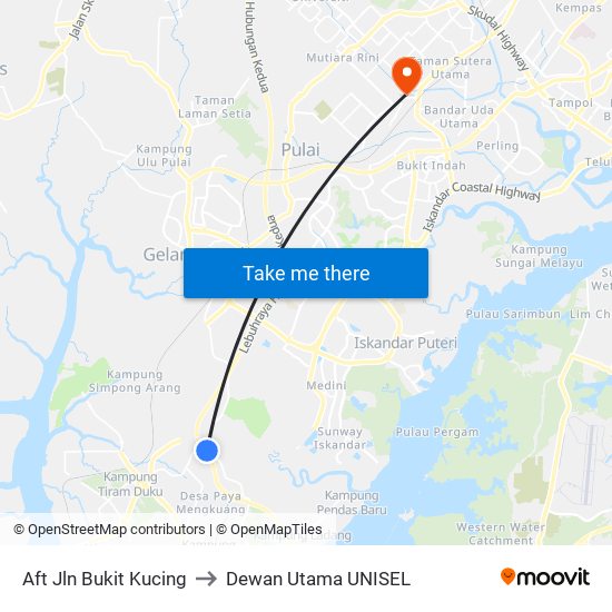 Aft Jln Bukit Kucing to Dewan Utama UNISEL map
