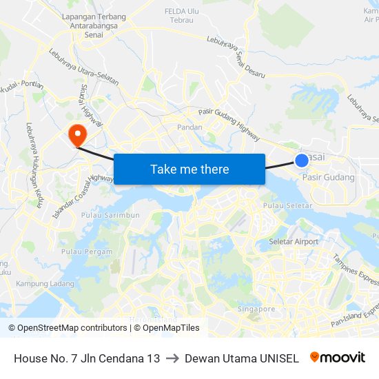 House No. 7 Jln Cendana 13 to Dewan Utama UNISEL map