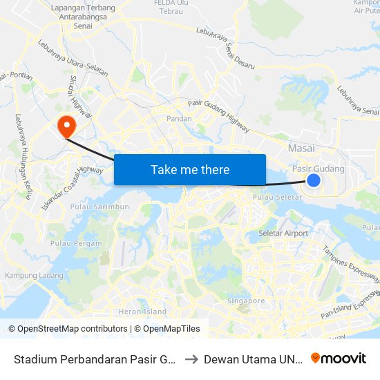 Stadium Perbandaran Pasir Gudang to Dewan Utama UNISEL map