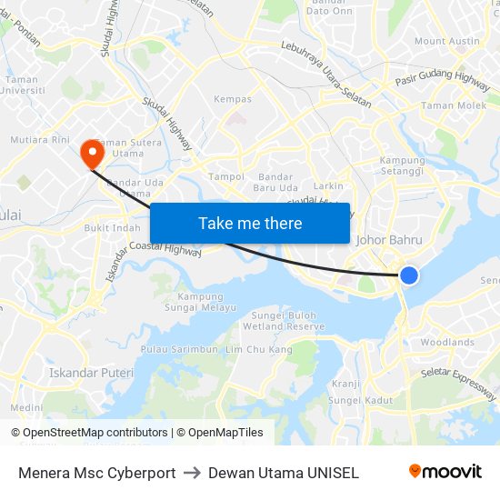 Menera Msc Cyberport to Dewan Utama UNISEL map