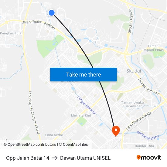 Jalan Rotan to Dewan Utama UNISEL map