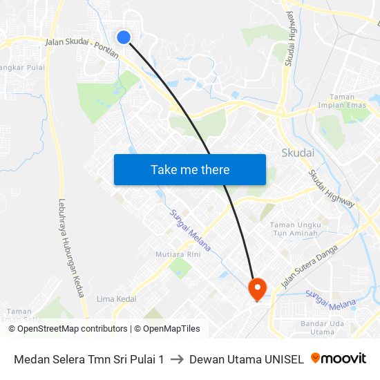 Commercial Taman Sri Pulai to Dewan Utama UNISEL map