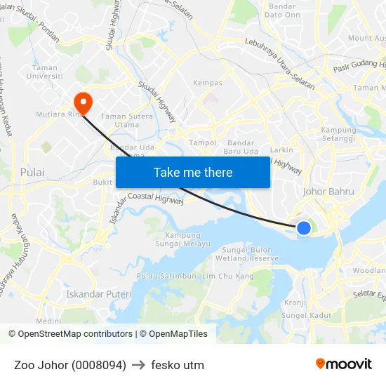 Zoo Johor (0008094) to fesko utm map