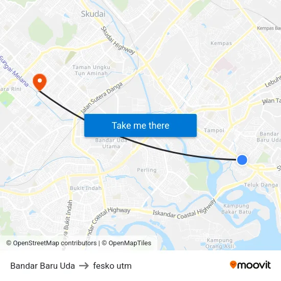 Bandar Baru Uda to fesko utm map