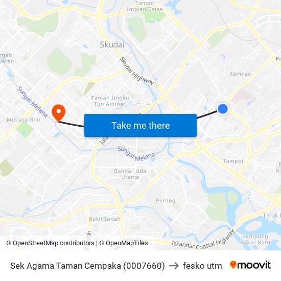 Sek Agama Taman Cempaka (0007660) to fesko utm map