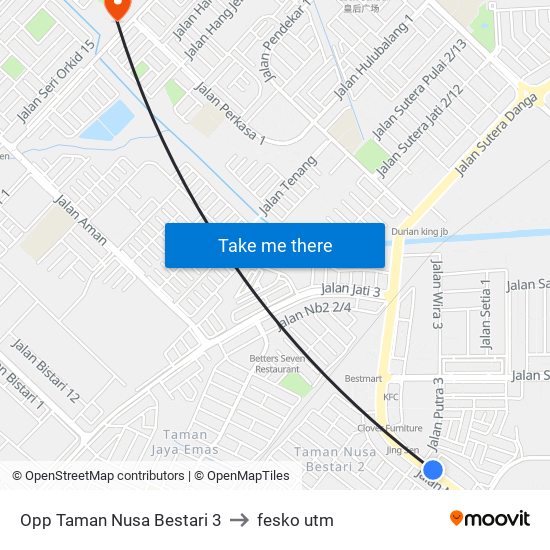 Opp Taman Nusa Bestari 3 to fesko utm map