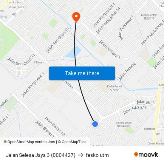 Jalan Selesa Jaya 3 (0004427) to fesko utm map