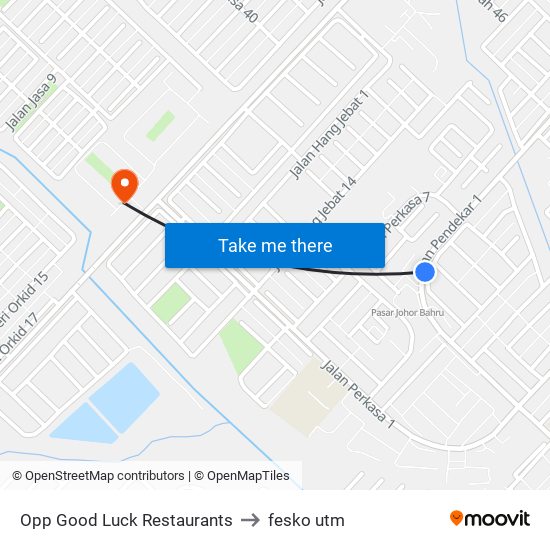 Opp Good Luck Restaurants to fesko utm map