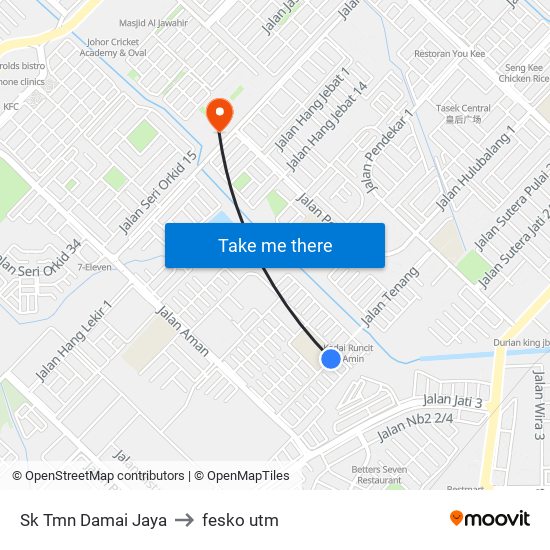 Sk Tmn Damai Jaya to fesko utm map