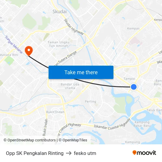 Opp SK Pengkalan Rinting to fesko utm map