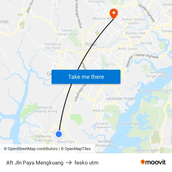 Aft Jln Paya Mengkuang to fesko utm map