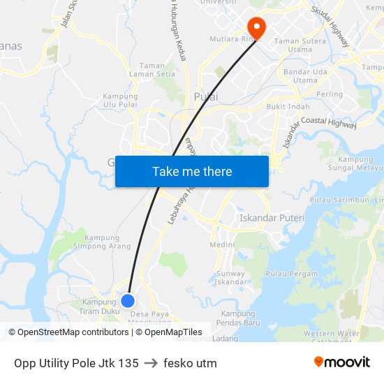 Opp Utility Pole Jtk 135 to fesko utm map