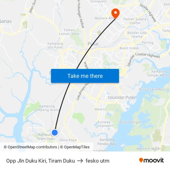 Opp Jln Duku Kiri, Tiram Duku to fesko utm map