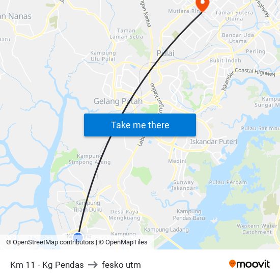 Km 11 - Kg Pendas to fesko utm map