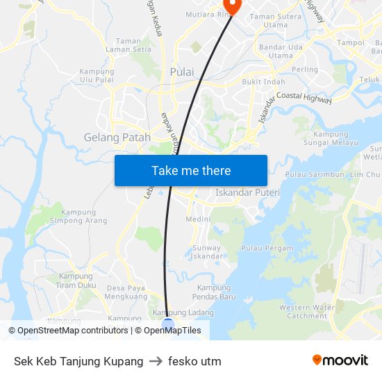 Sek Keb Tanjung Kupang to fesko utm map