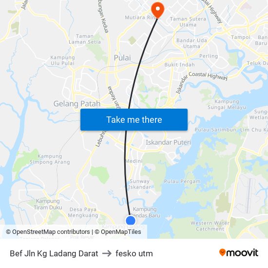 Bef Jln Kg Ladang Darat to fesko utm map