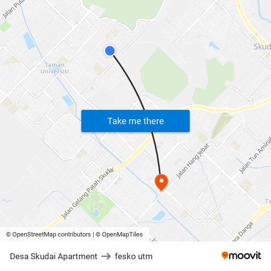 Desa Skudai Apartment to fesko utm map