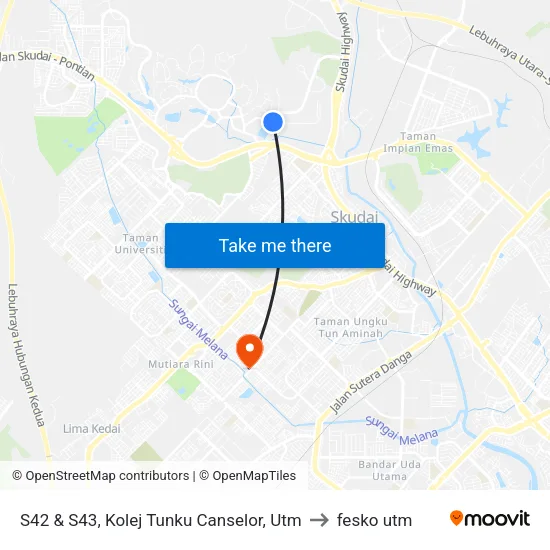 S42 & S43, Kolej Tunku Canselor, Utm to fesko utm map